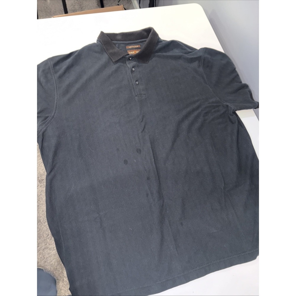 Oak Hill Dry Action Mens Polo Shirt 3XL Black Short Sleeve Textured Knit